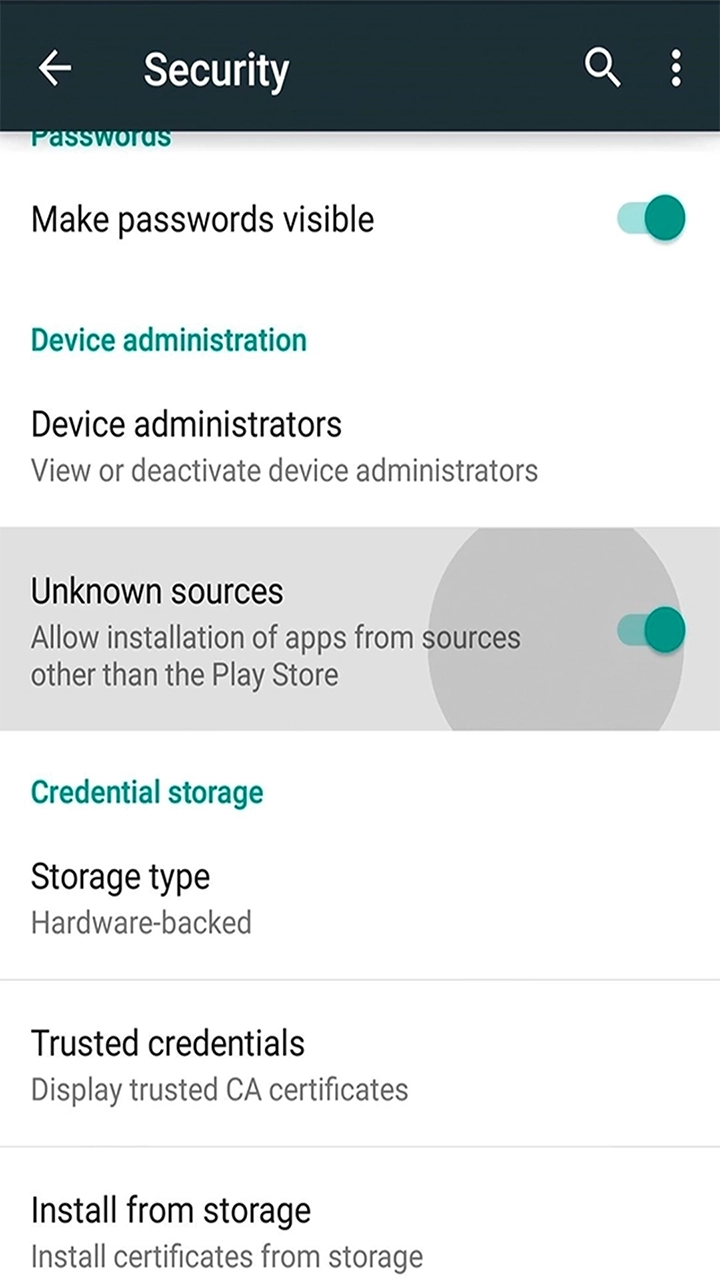 Open your smartphone settings and allow the installation of PariPulse.