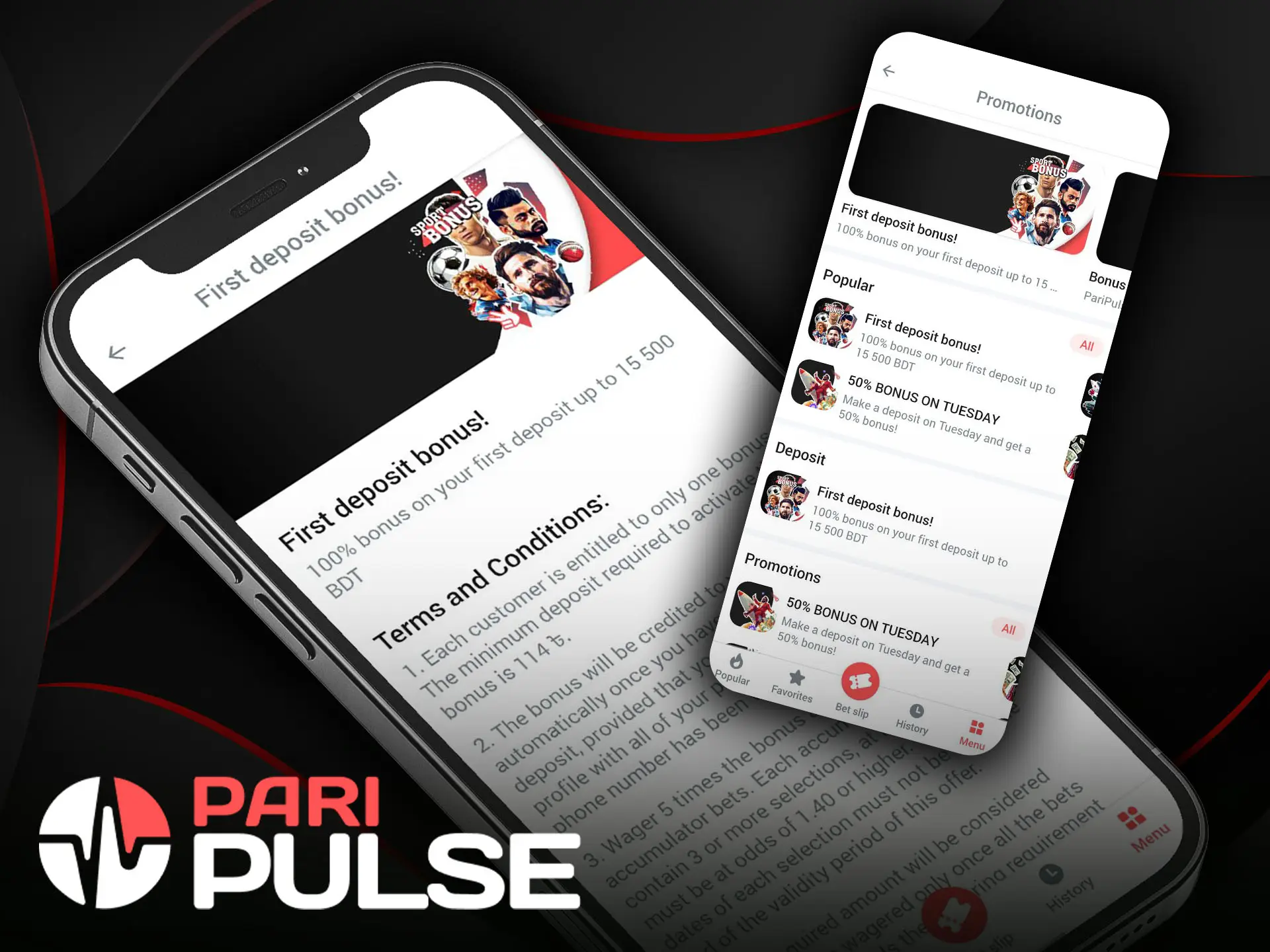 A welcome bonus is already waiting for you in the PariPulse app