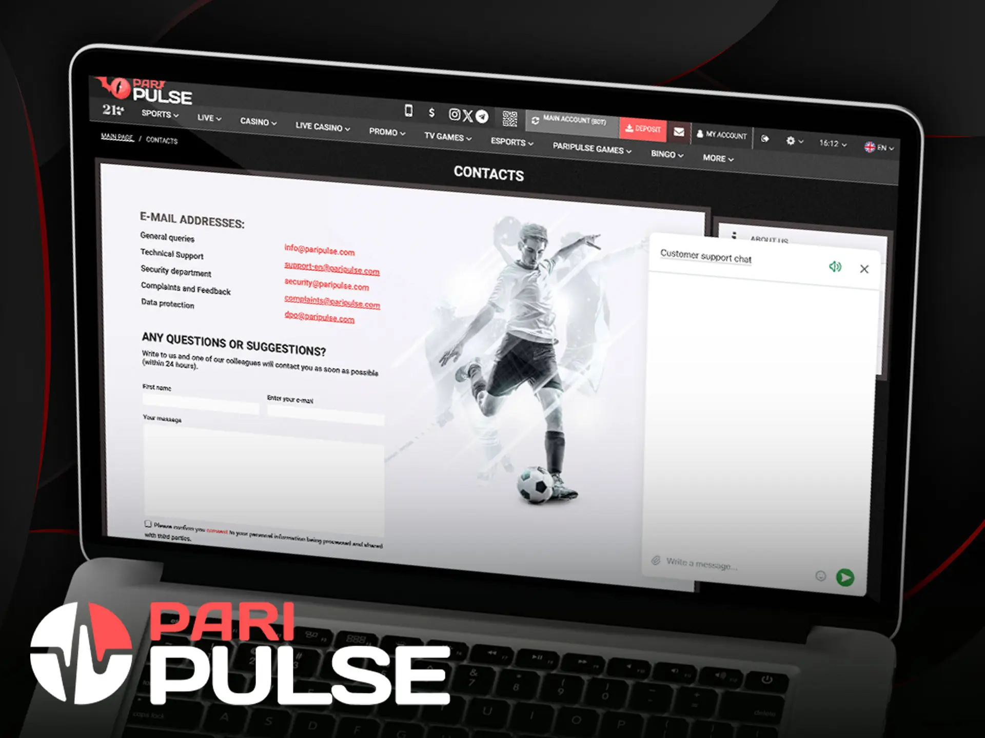 Contact the PariPulse team for possible problems on PariPulse.