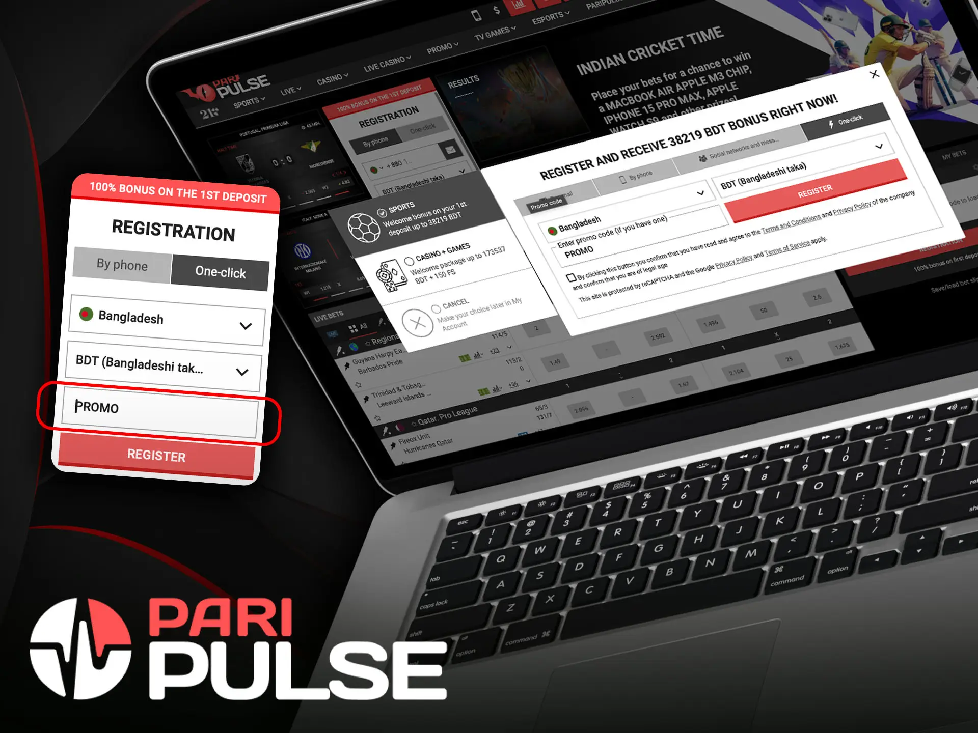 Enter the promo code when you sign up for an account with PariPulse.