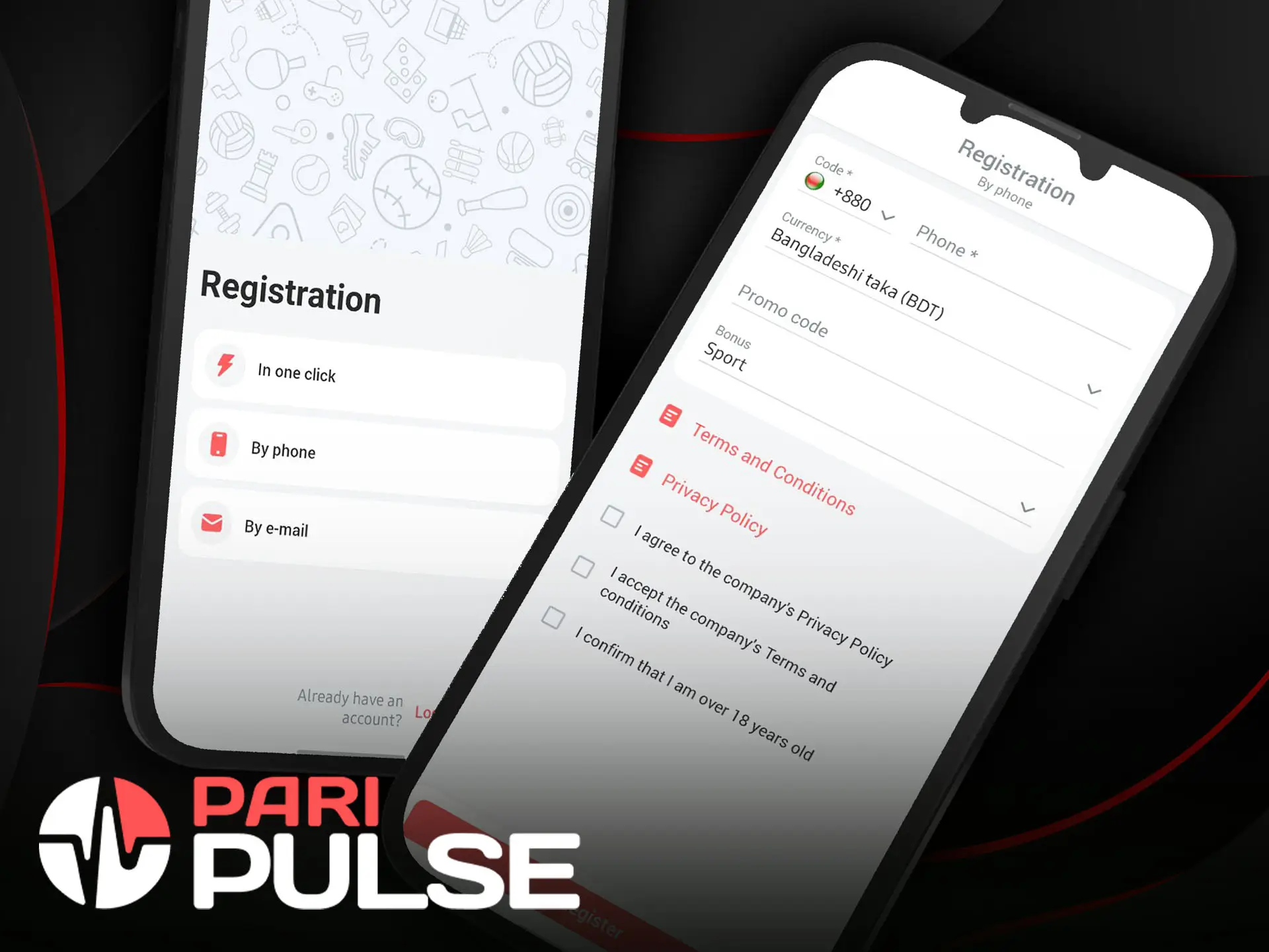 Use the PariPulse app to register via your smartphone.