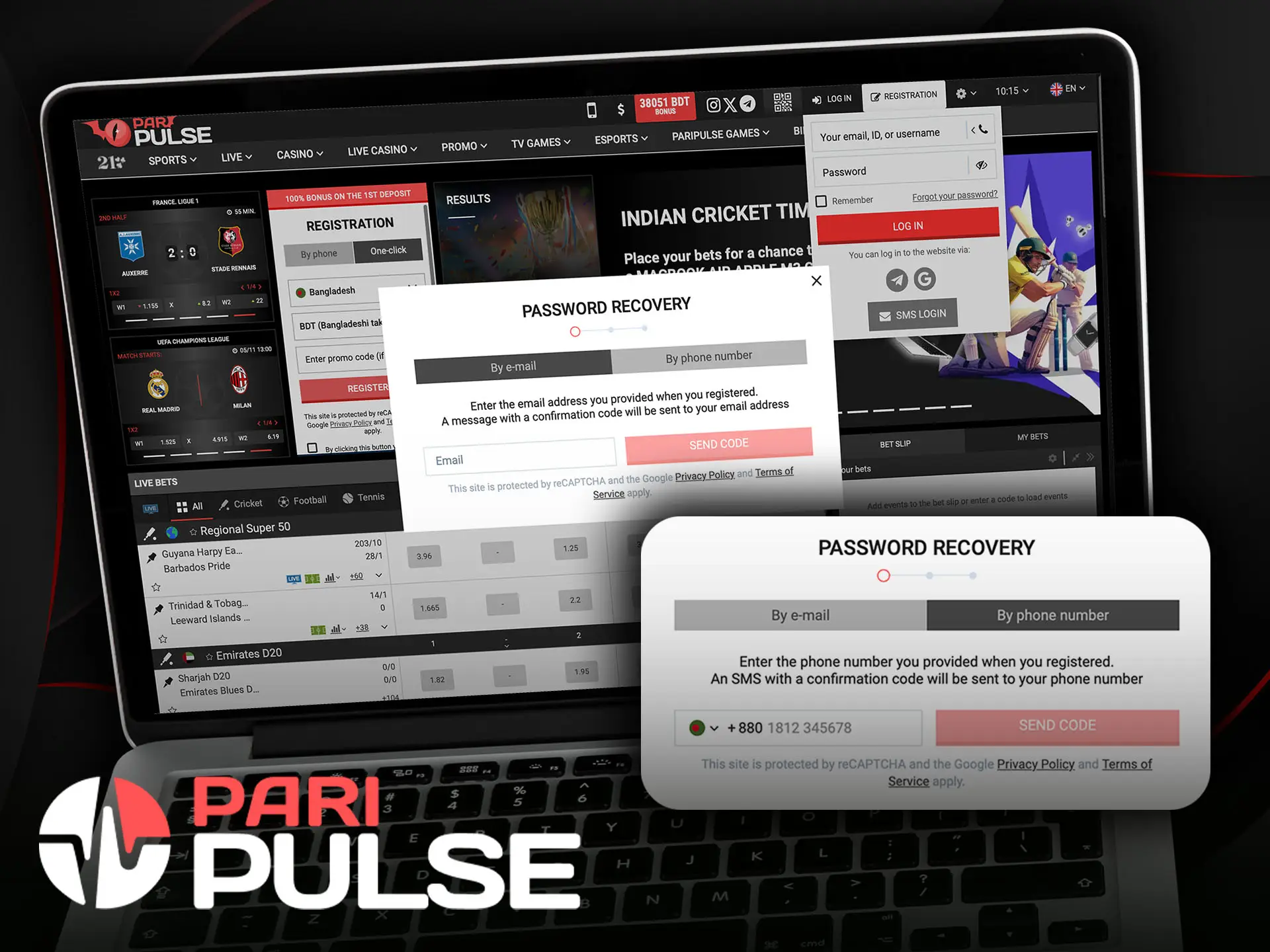 Recover your PariPulse account password if you have forgotten it.