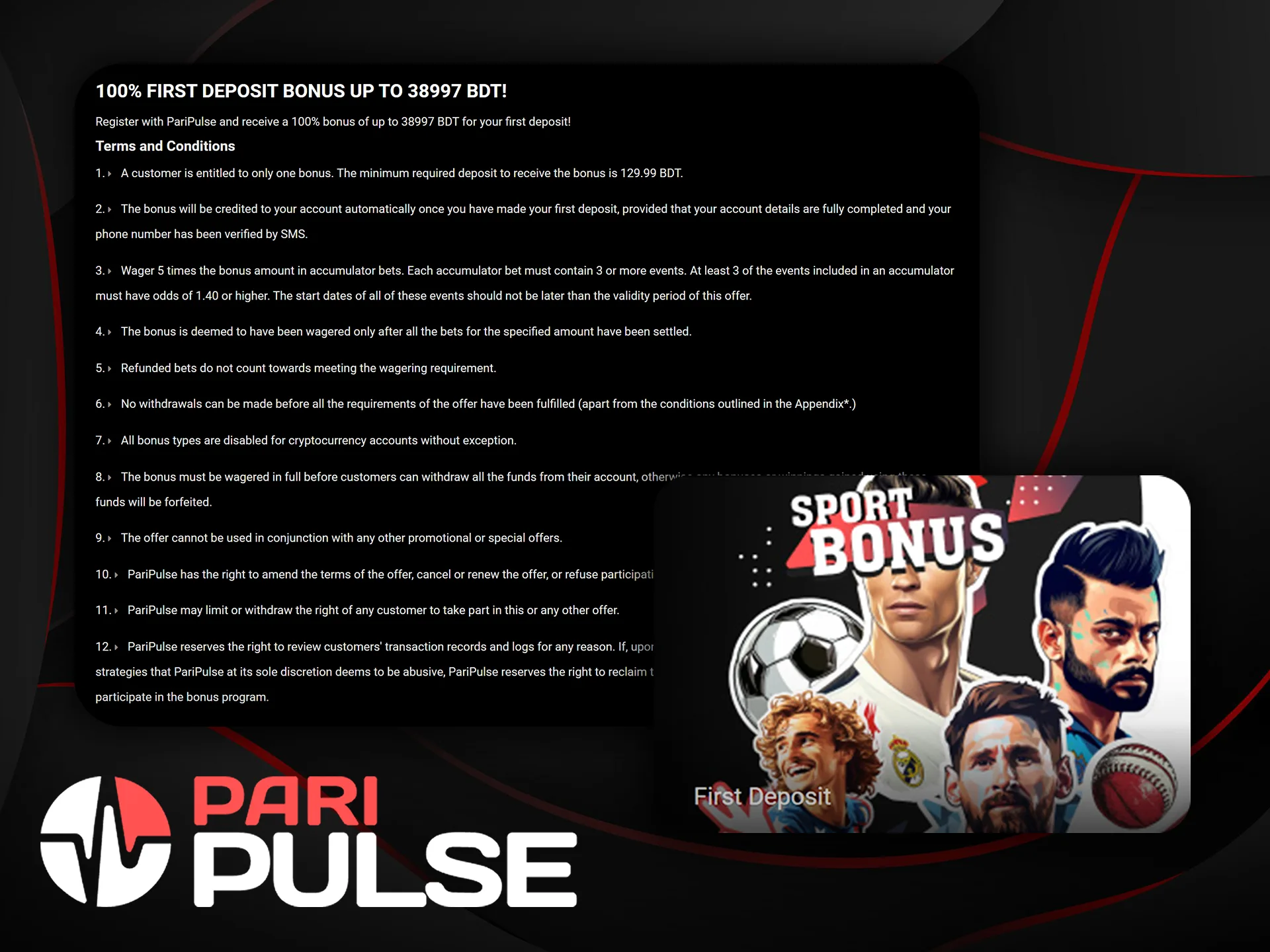 Get your PariPulse bonus for eSports betting.