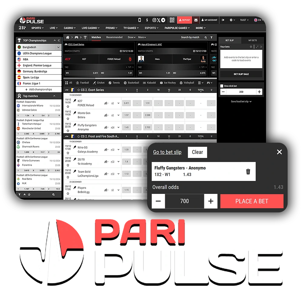 Bet on eSports with PariPulse.