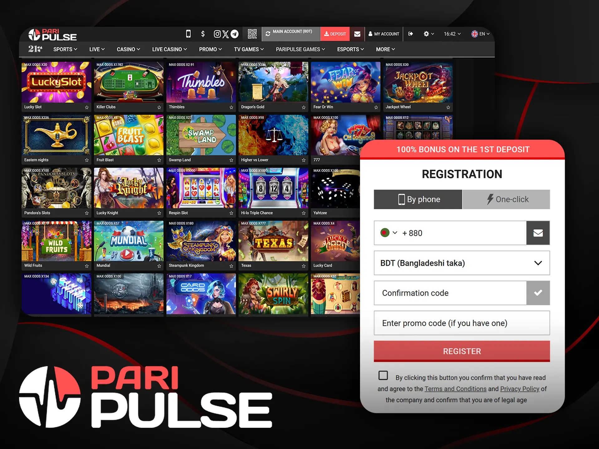 Create a PariPulse account and embark on an exciting journey through the world of gaming.