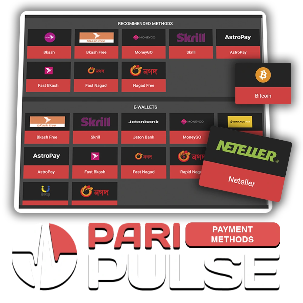 PariPulse provides many popular deposit and withdrawal methods in Bangladesh.