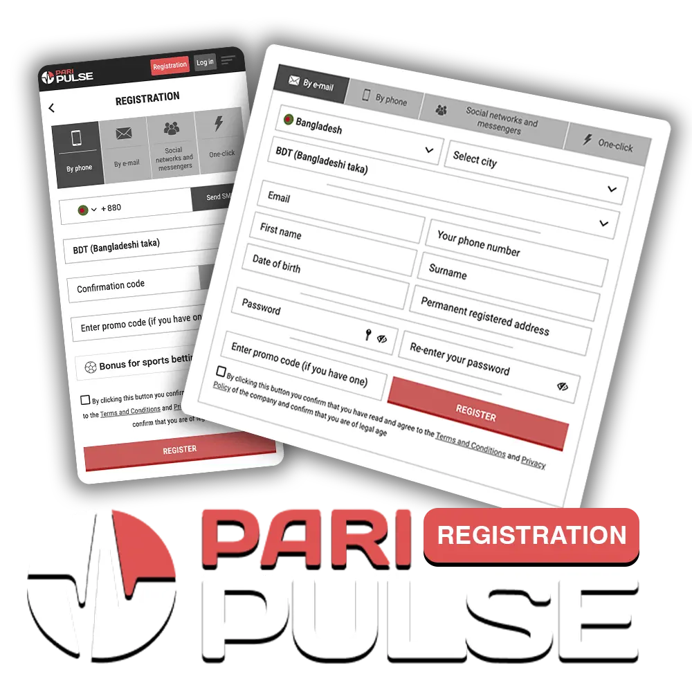 Register on PariPulse through official website on app to bet on sports or casino games.