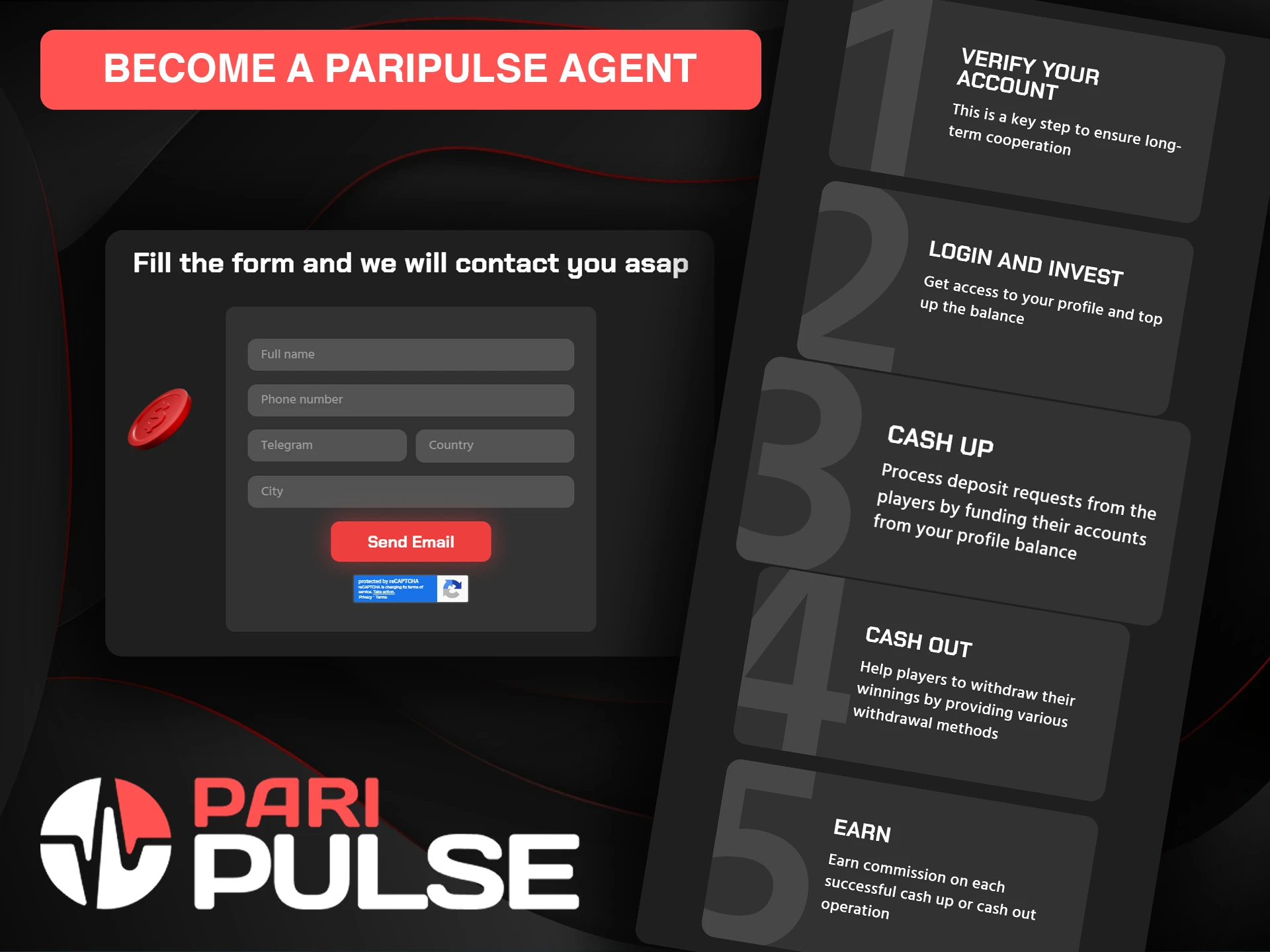 Take a few simple steps to become a PariPulse agent.