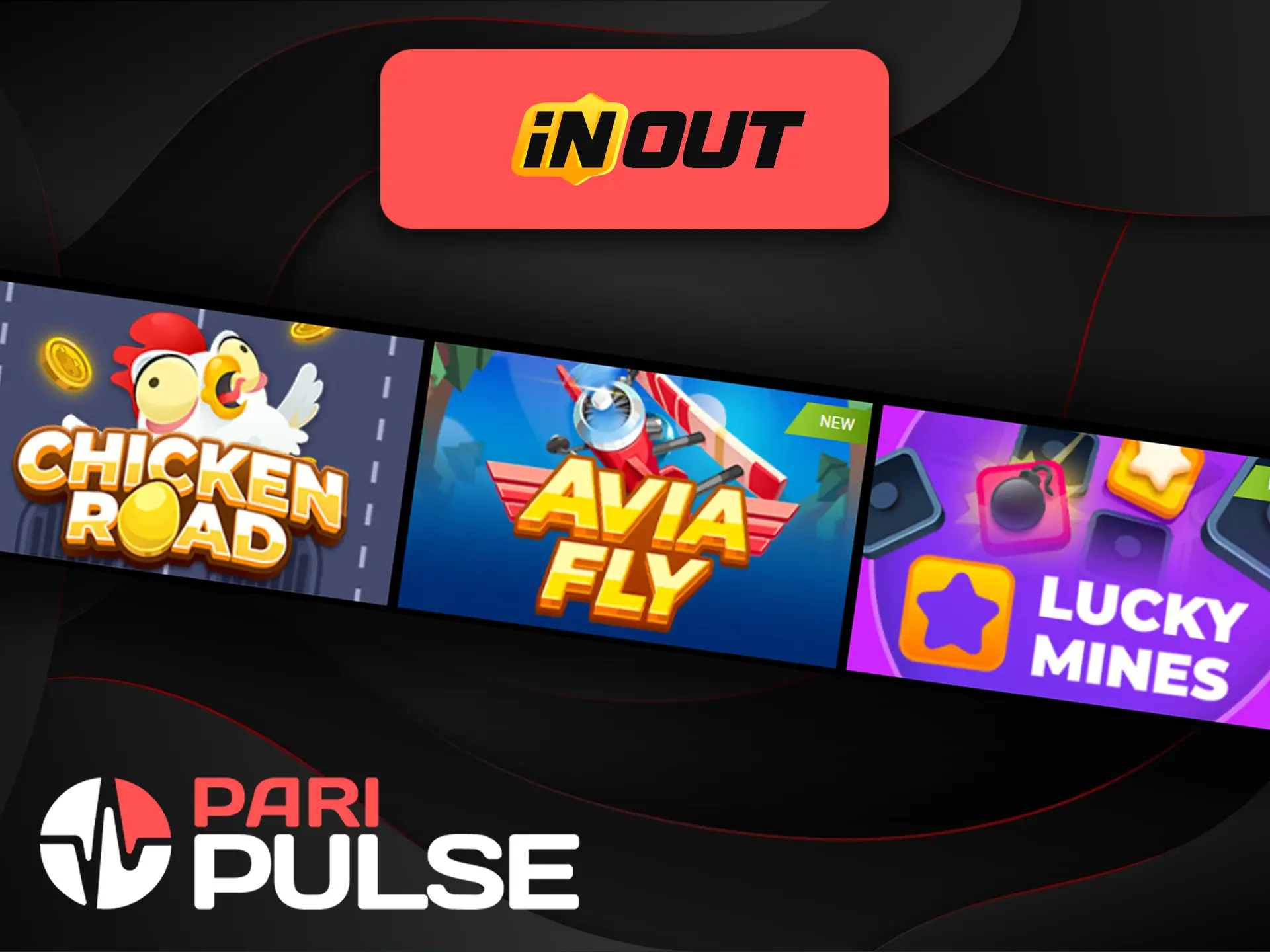 The official PariPulse website features games from the well-known provider InOut.